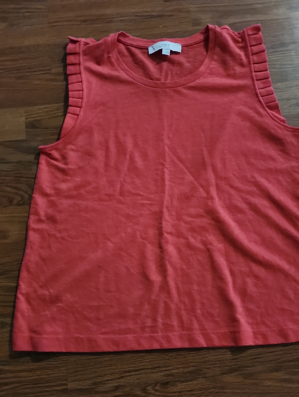 LOFT Coral Scoop-Neck Sleeveless Top